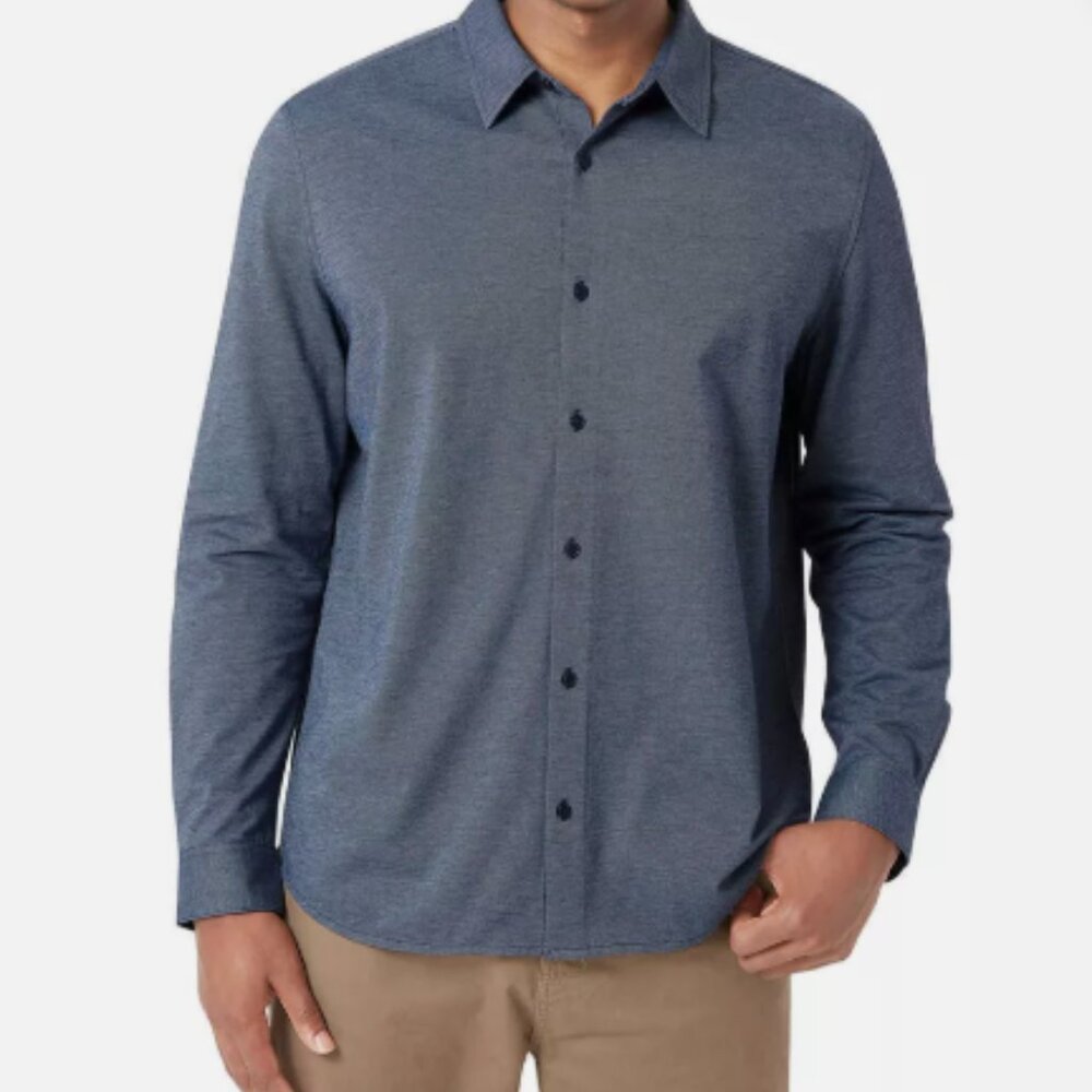 DKNY Men's Knit Button-Up Shirt